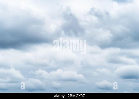 natural background - gray rainy clouds in spring sky on overcast day Stock Photo