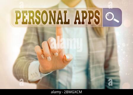 Handwriting text writing Personal Apps. Conceptual photo Organizer Online Calendar Private Information Data Stock Photo
