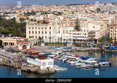 Harbor area in Port of Melilla,Spanish Morocco,Spain Stock Photo