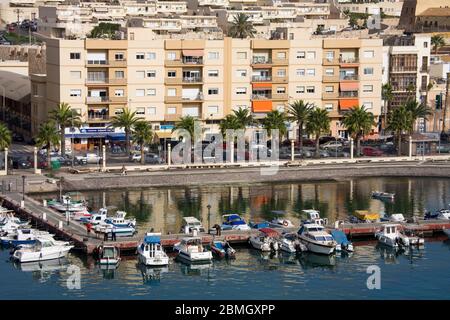 Harbor area in Port of Melilla,Spanish Morocco,Spain Stock Photo