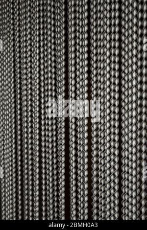 Rubber curtains on door of home, protection and security Stock Photo