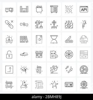 Universal Symbols of 36 Modern Line Icons of home, drawers, city, drawer, oven Vector Illustration Stock Vector