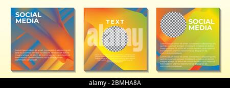 Colorful Abstract Blend Background Design Template for Social Media Post. Yellow Orange Gray Gradation Color. Suitable for Your Branding or Marketing Stock Vector