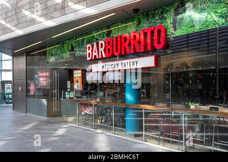 Bar Burrito Liverpool restaurant frontage, Mexican style fast food chain, Liverpool One shopping centre Stock Photo