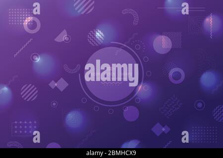 Abstract futuristic gradient violet and blue template of geometric element artwork background. Use for ad, poster, artwork, template design, print. Stock Vector