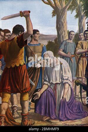 Antiquite romaine : 'la mort de Ciceron (Marcus Tullius Cicero, 106-43 avant JC) assassine sur ordre de Marc Antoine' (The death of Cicero, 43 BC) Ill Stock Photo