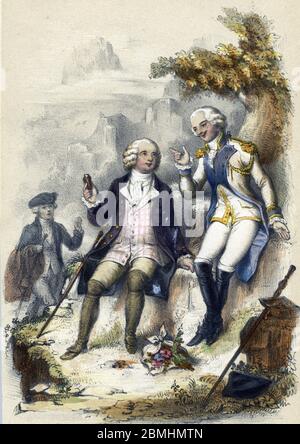 'Representation de Chretien Guillaume de Lamoignon de Malesherbes (1721-1794) magistrat et botaniste francais suivant les cours de Bernard de Jussieu Stock Photo