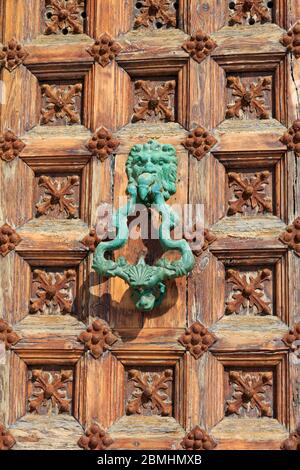 Door in Maricel Palace, Sitges, Catalonia, Spain, Europe Stock Photo