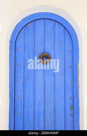Blue door in Old Town, Sitges, Catalonia, Spain, Europe Stock Photo