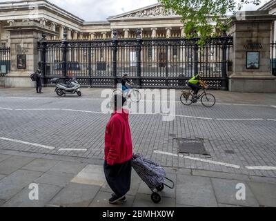 London. UK. May the 4th, 2020 at  12:30pm. View of British Museum entrance during the Lockdown. Stock Photo