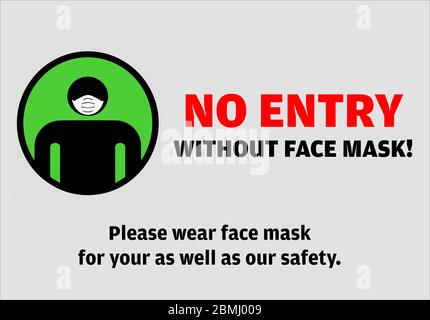 No entry without face mask message vector illustration Stock Vector