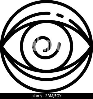 Spiral in the eye icon, outline style Stock Vector