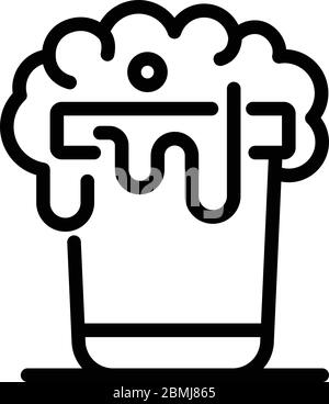 Cleaning bucket icon, outline style Stock Vector