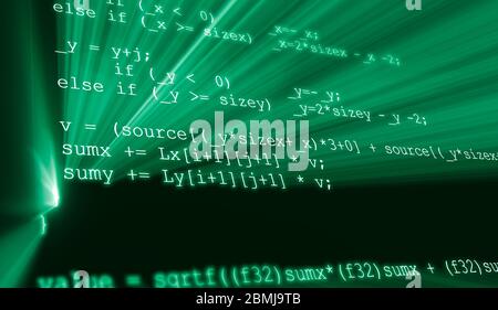 Programmers code abstract screen of a software developer. Source code ...