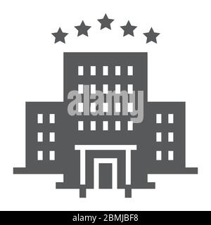 Hotel glyph icon, tourism and travel, hotel sign vector graphics, a solid icon on a white background, eps 10. Stock Vector