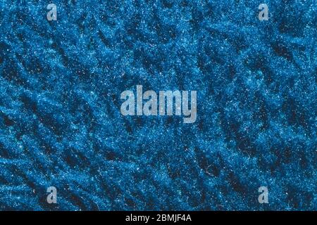 Soft fabric texture. blue textile with curly fibers. wool background close up Stock Photo