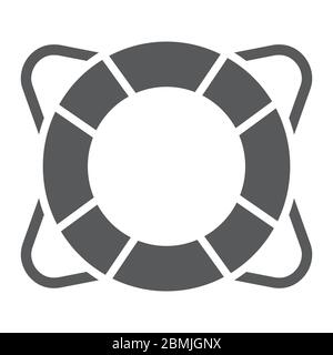 Lifebuoy glyph icon, sos and safety ring, life buoy sign vector graphics, a solid icon on a white background, eps 10. Stock Vector