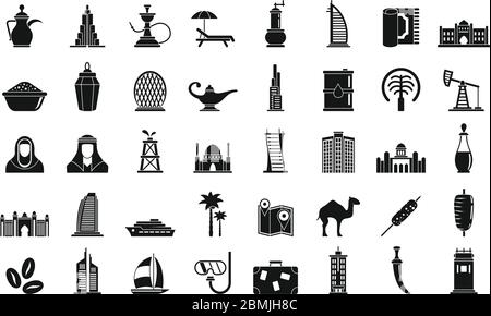 Dubai skyline - black and white vector illustration Stock Vector Image