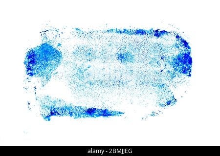 Blue color ink in square shape textured background as stamp or frame with copy space Stock Photo