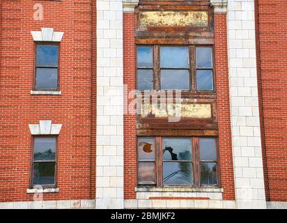 Abandoned building with some broken windows Grafton, WV USA Stock Photo