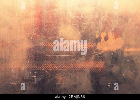 Copper surface. bronze background. metal plate with spots and scratches. brown grunge texture Stock Photo