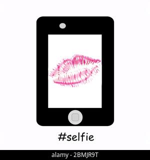 Selfie icon design lips vector Stock Vector