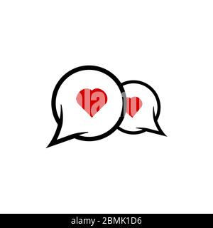 Love chatting vector graphic design illustration Stock Vector