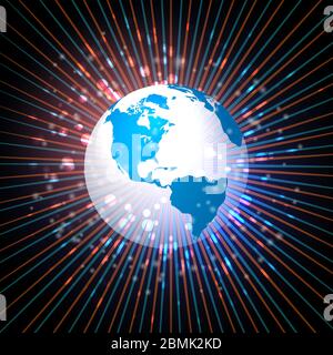 Planet Earth globe in space. Vector illustration. Stock Vector