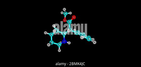 Methylphenidate is a central nervous system stimulant that is used in the treatment of attention deficit hyperactivity disorder and narcolepsy. 3d ill Stock Photo