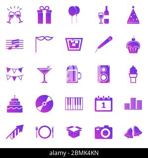New Year gradient icons on white background, stock vector Stock Vector