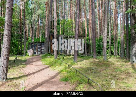 The famous sculpture by Gintaras Karosas, made of hundreds of old, Soviet era TV sets. At Europas Parkas, Lithuania. Stock Photo