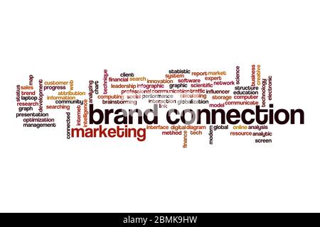 Brand connection word cloud concept on white background Stock Photo