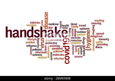 Handshake word cloud concept on white background Stock Photo