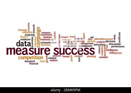 Measure success word cloud concept on white background Stock Photo