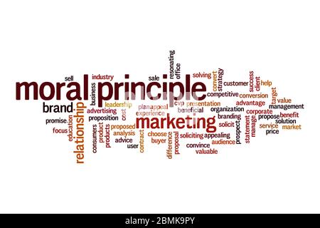 Moral principle word cloud concept on white background Stock Photo