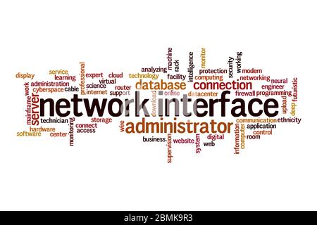 Network interface word cloud concept on white background Stock Photo