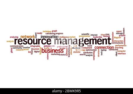 Resource management word cloud concept on white background Stock Photo