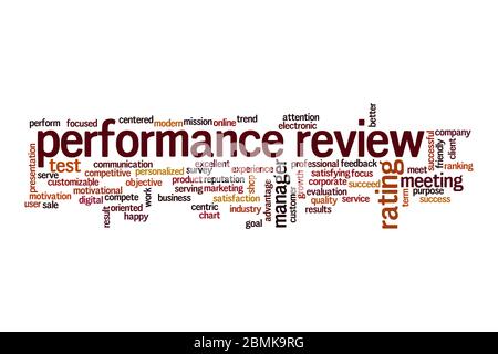 Performance review word cloud concept on white background Stock Photo