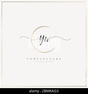 Initial Letter YW handwriting logo hand drawn template vector, logo for beauty, cosmetics, wedding, fashion and business, and other Stock Vector