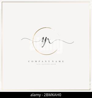 Initial Letter YX handwriting logo hand drawn template vector, logo for beauty, cosmetics, wedding, fashion and business, and other Stock Vector