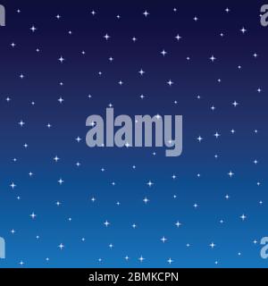 Starry Night Sky Square Background Vector Illustration. Stock Vector