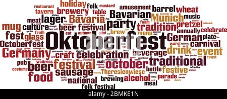 Oktoberfest word cloud concept. Collage made of words about Oktoberfest. Vector illustration Stock Vector