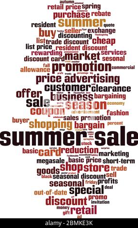 Summer sale word cloud concept. Collage made of words about summer sale. Vector illustration Stock Vector