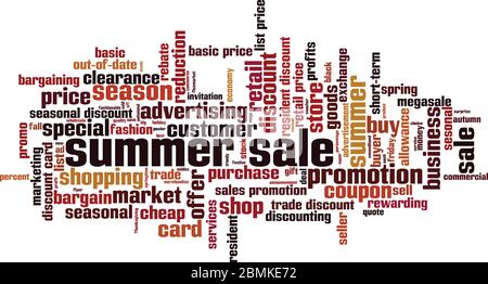 Summer sale word cloud concept. Collage made of words about summer sale. Vector illustration Stock Vector