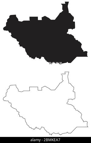 South Sudan map outline vector illustration Stock Vector Image & Art ...