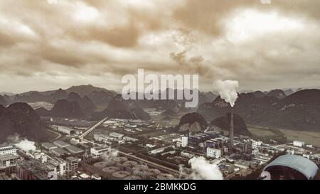 aerial view of alumina factory Stock Photo