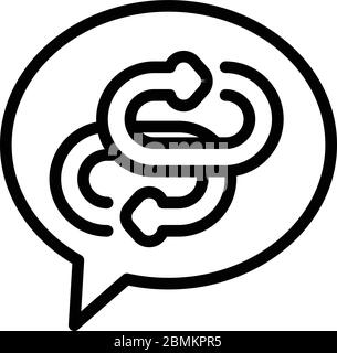 Link in a chat bubble icon, outline style Stock Vector