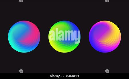 Round Element of Logo. Template for Communication, Telecommunications, Internet or Networking logo. Layered gradient circle. Planet icon. Stock Vector