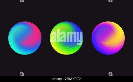 Round Element of Logo. Template for Communication, Telecommunications, Internet or Networking logo. Layered gradient circle. Planet icon. Stock Vector