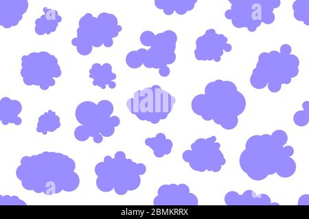 Hand drawn clouds background, baby clouds seamless pattern for textile, fabric, sky cute vector illustration, doodle abstract wallpaper Stock Vector